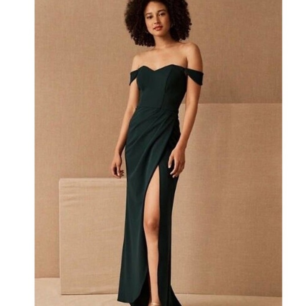 BHLDN Rossi Crepe Maxi Dress - size 4 - Green